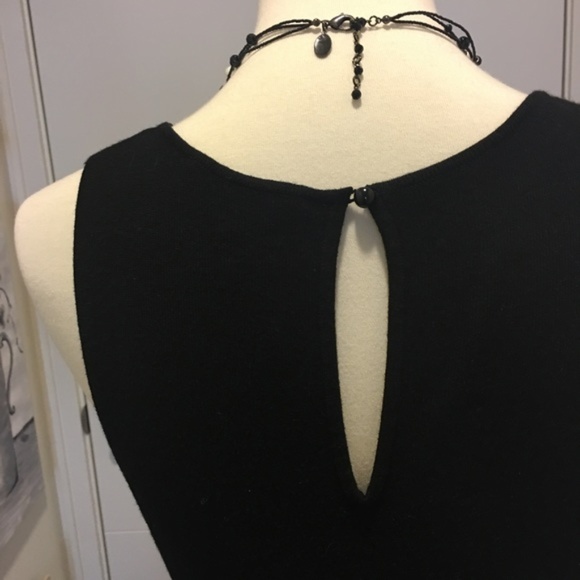 WHBM Black Rosette Tank Sweater - Picture 3 of 6